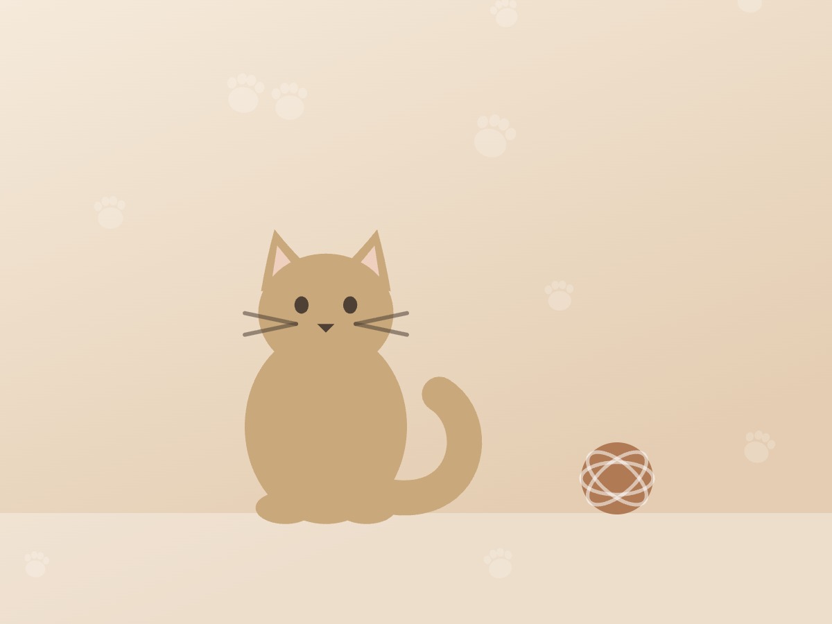 Kat speelt met een bol wol